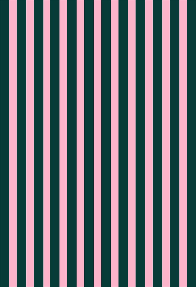 Dark Green and Pink Stripes Fabric Backdrops for Photography