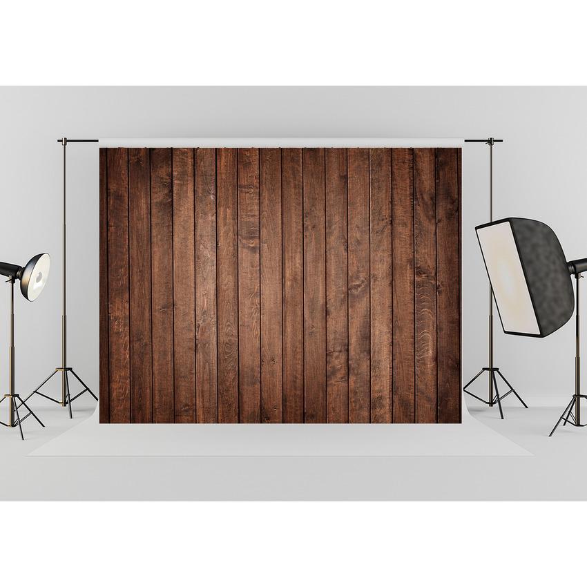 Retro Dark Brown Wooden Floor Photography Backdrop