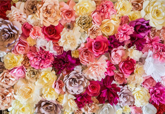 Printed Beautiful Brilliant Colorful Floral Wall  Photography Backdrop