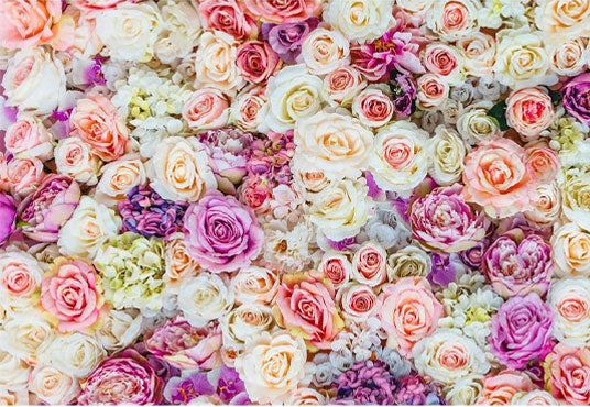 Printed Brilliant Floral Wall  Backdrop For Events Photography