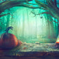 Magic Forest Wood Floor Halloween Backdrop for Photo