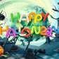 Spider Web Cartoon Happy Halloween Backdrop