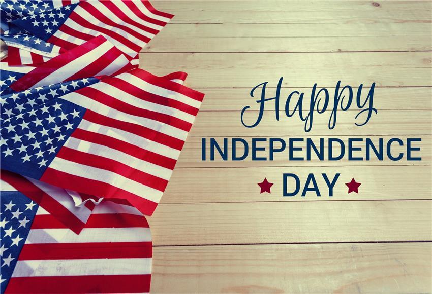Happy Independence Day Backdrops Flag Wood Wall Photography