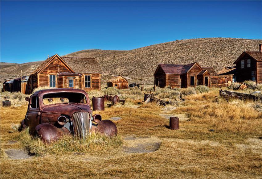 Rustic Straw Vintage Car Autumn Nature Backdrops