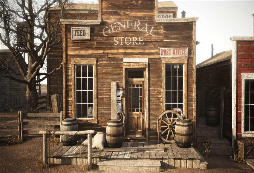 General Store Vintage Wooden Photography Barn Photo Backdrops