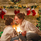 Socks Bow Brick Fireplace Christmas Photo Booth Backdrops