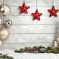 White Wood Wall Snow Sliver Bell Christmas Backdrop