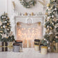 White Fireplace Christmas Tree Wood Floor Photo Backdrops