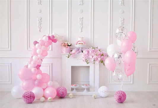 Princess White Wall Balloon Baby Show Backdrop