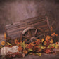Brown Fall Leaves Wooden Cart Haystack Backdrops
