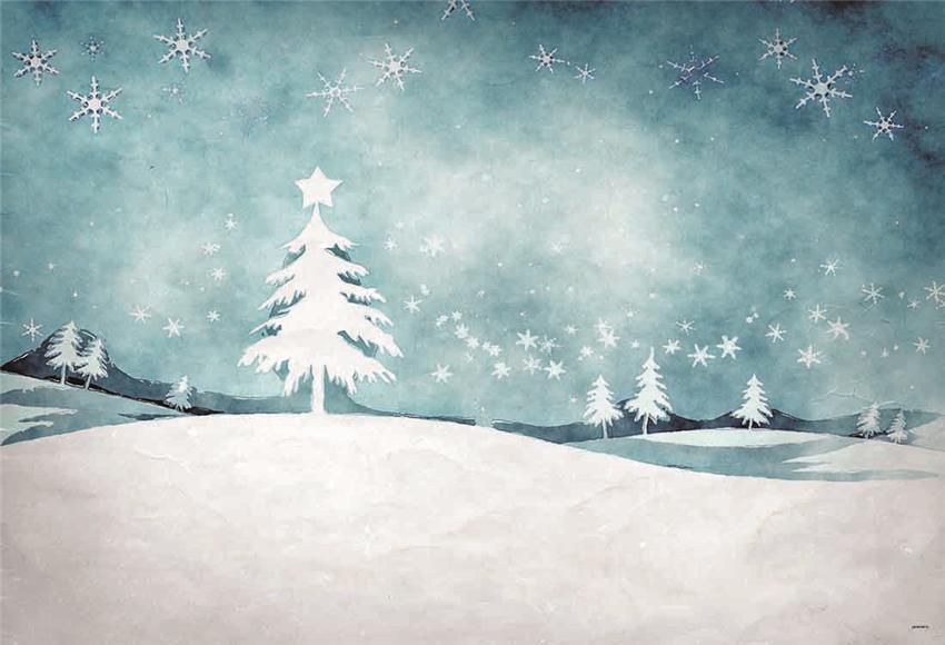 Snow Winter Christmas Backdrop for Children