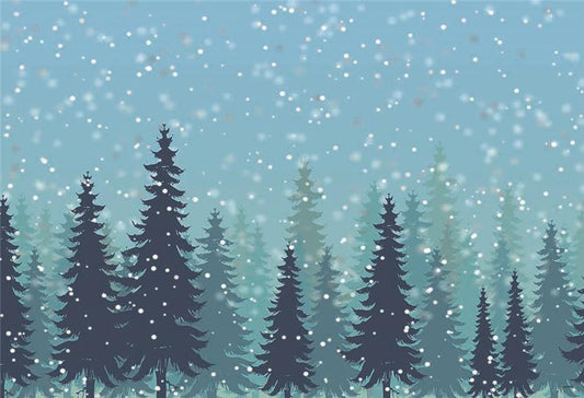 Snowflake Pine Forest Christmas Photography Backdrop