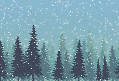 Buy Snowflake Pine Forest Christmas Photography Backdrop Online ...