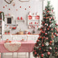Kitchen Christmas Red Bell Photo Studio Backdrop