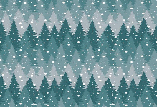 Snowflake Pine Forest Backdrop for Winter