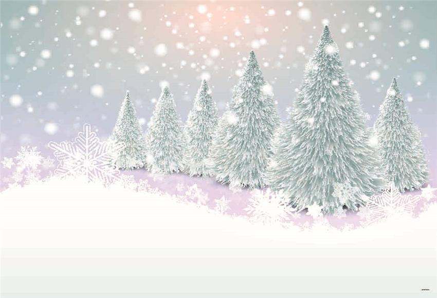 White Snow Winter Photography Backdrop for Christmas