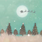 Santa Claus Winter Snow Gold Pine Backdrops for Christmas