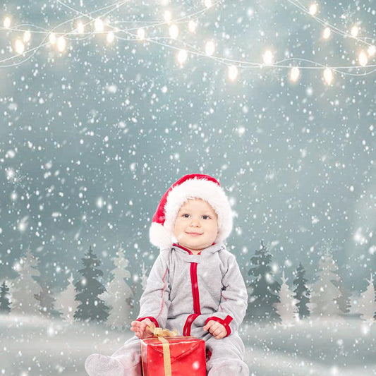 Bright Snow Winter Christmas Backdrop for Studio