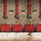 Brick Wall Red Chimney Christmas Backdrops