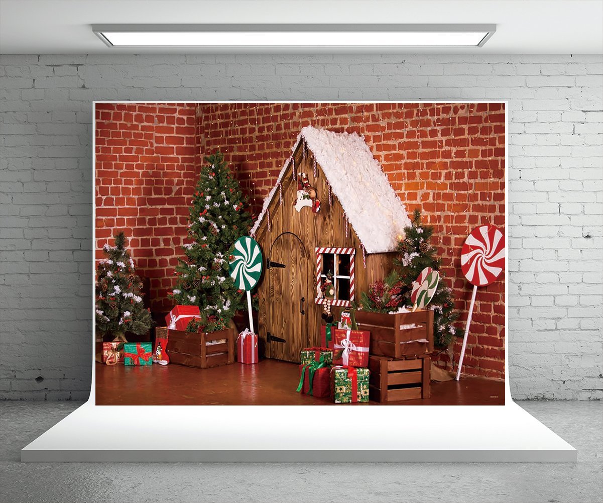 Buy Brick Wall Christmas Lollipop Photo Studio Backdrops Online ...