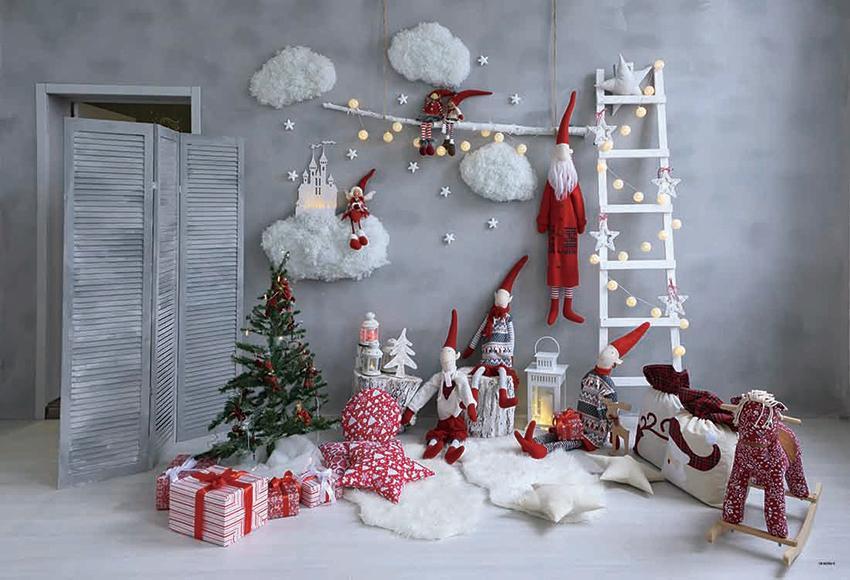 Grey Christmas Photo Backdrop for Picture