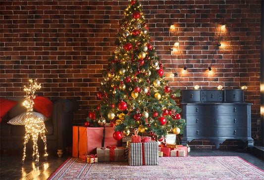 Dark Brick Wall Christmas Backdrop for Party