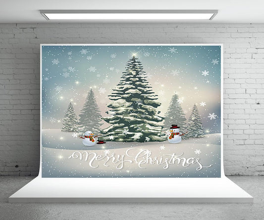 Merry Christmas Cartoon Snowman Backdrops