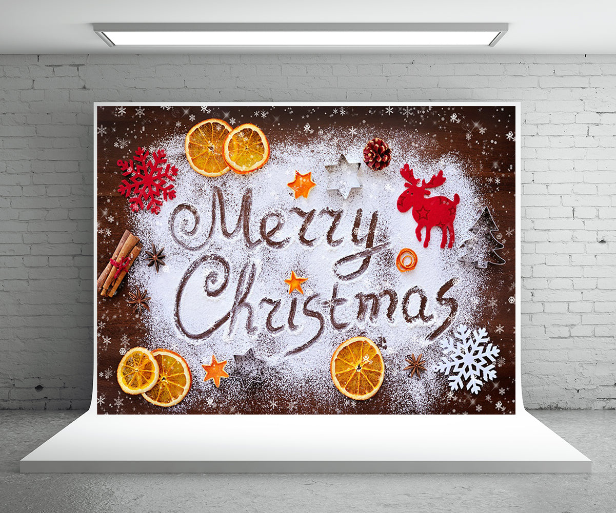 Merry Christmas Snowflake Photography Backdrops for Picture