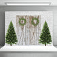 White Brick Barn Christmas Backdrop for Photography Prop