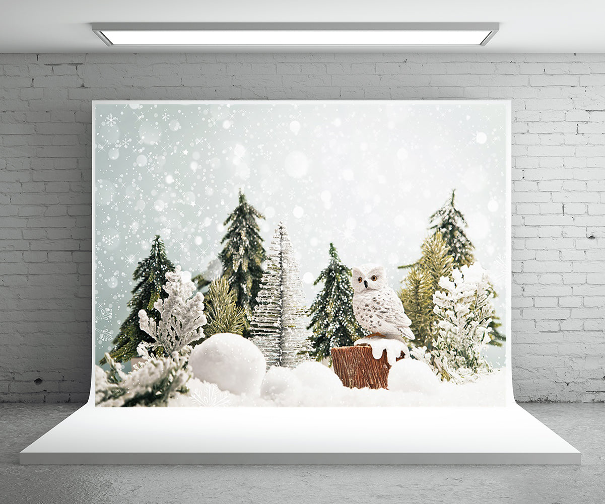 Snowflake Pine Christmas Winter Photography Backdrop Prop