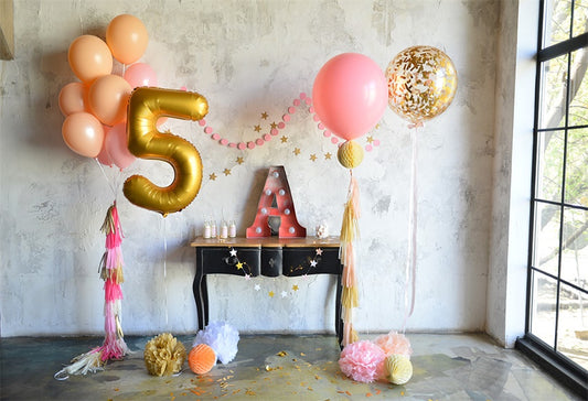 5th Birthday Photo Backdrop Decor for Party