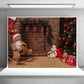 Brick Wall Fireplace Christmas Photo Studio Backdrop