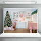 Kitchen Christmas Pink Photography Backdrop for Picture
