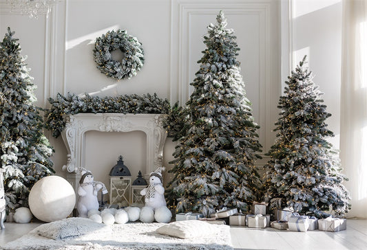 Christmas Tree White Wood Floor Photography Backdrop Prop
