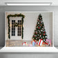 Wood Door Christmas Backdrop for Picture