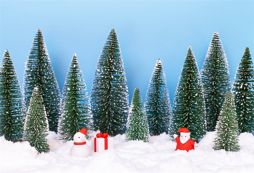 Snowman Pine Photography Backdrops for Christmas