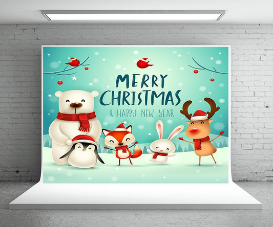 Happy New Year Merry Christmas Backdrops