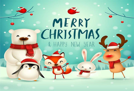 Happy New Year Merry Christmas Backdrops