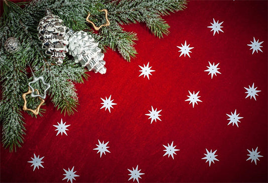 Red Christmas Pine cone Photography Backdrops for Session