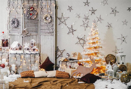 Winter Christmas Wooden Backdrops for Picture