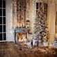 Glitter Christmas Wood Floor Photo Backdrops for Party