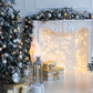 Christmas Tree Wood Floor White Fireplace Photo Backdrops