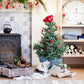 Black Fireplace Pine Backdrop for Christmas
