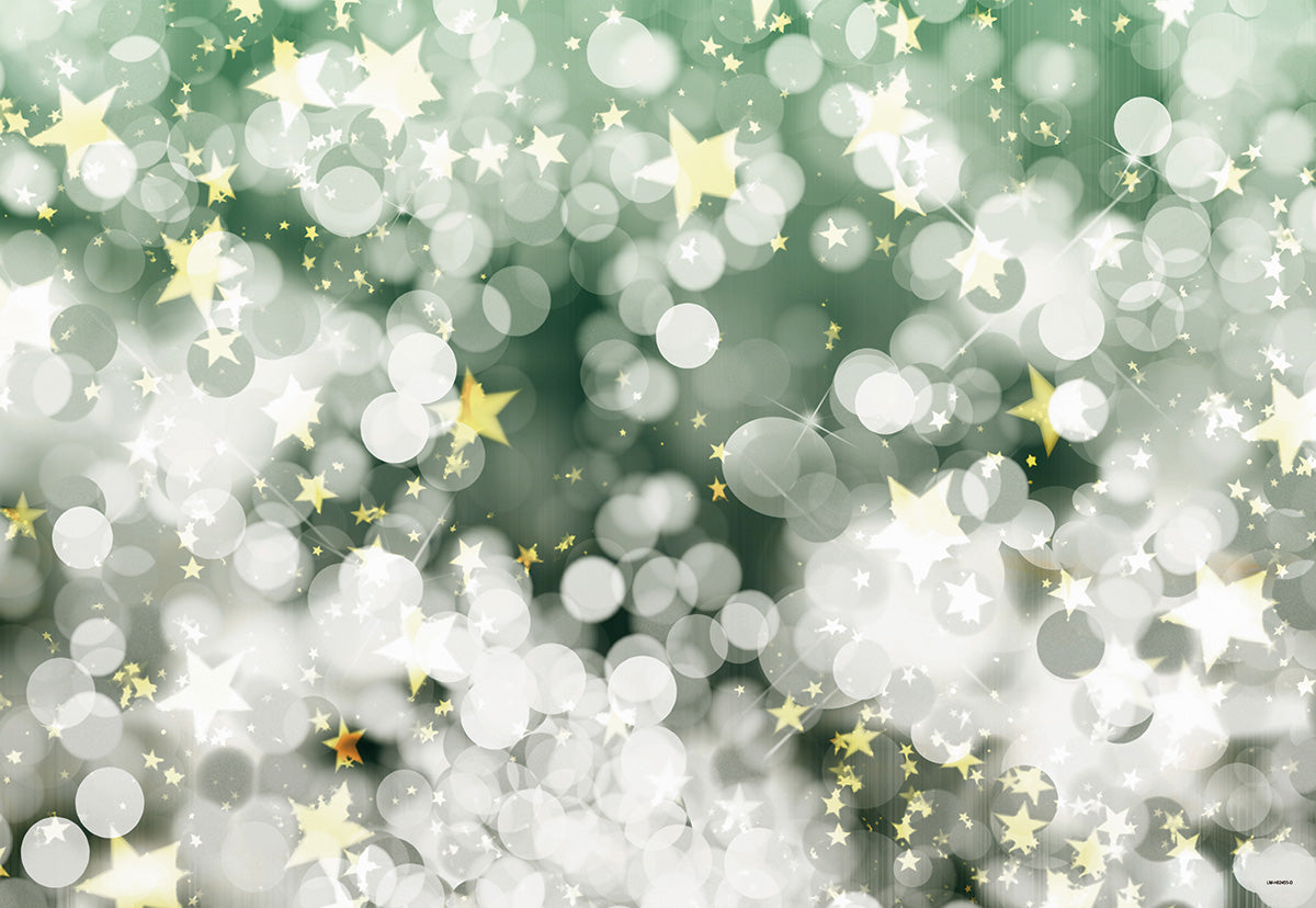 Green Abstract Polka Star Backdrop for Picture