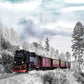 Winter Vintage Train Snow Tree Photo Backdrops