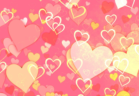 Valentine's Day Pink Colorful Heart Backdrops for Photos