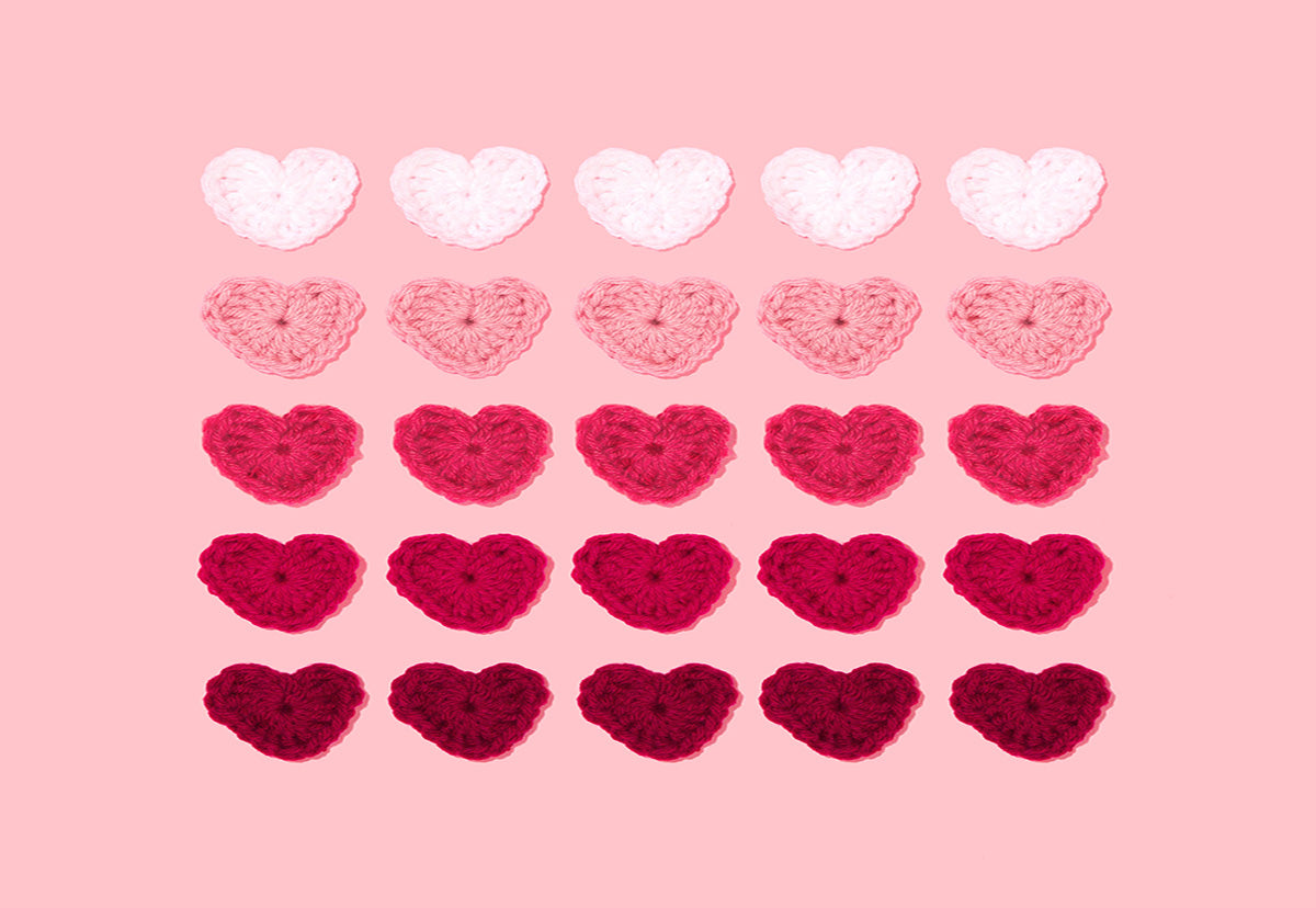 Sweet Pink Knitting Heart Valentine's Day Backdrop for Picture