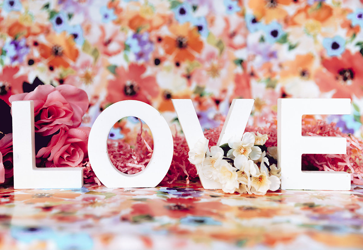 Valentine's Day Floral Love Photography Backdrops