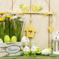Wood  Easter Green Eggs Floral Photo Backdrop for Picture