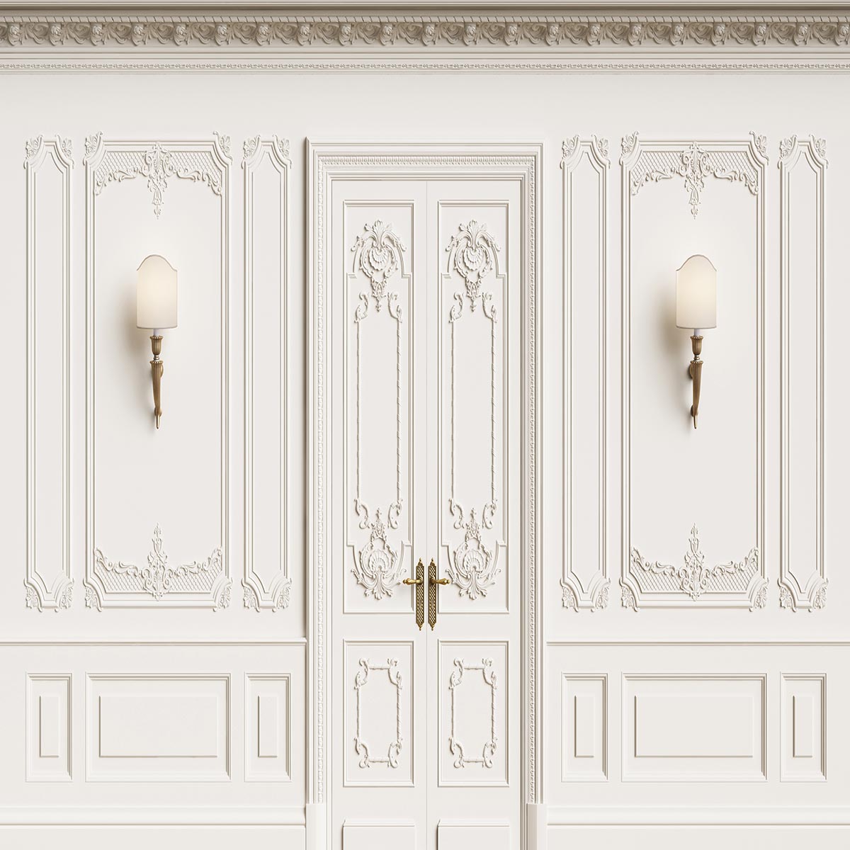 White Texture Vintage Door Wall Light Backdrop for Wedding